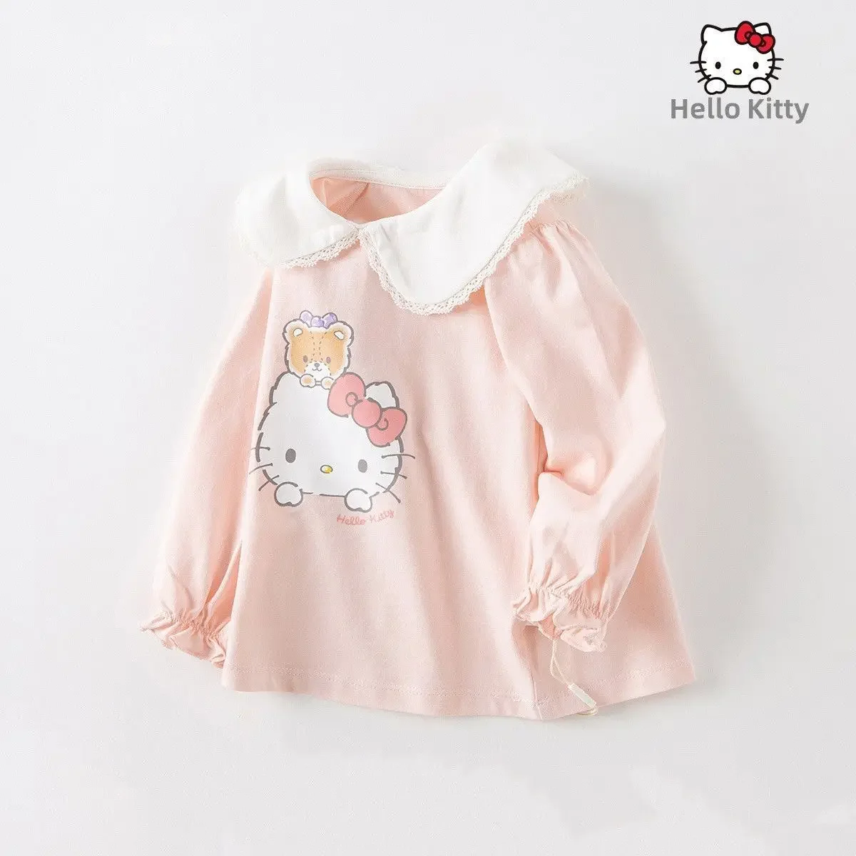 Hello Kitty Children\'s Long Sleeve T-shirt Autumn Winter Sweatshirts Girl Long Sleeves Sweater Toddler Infant T-shirt Clothes