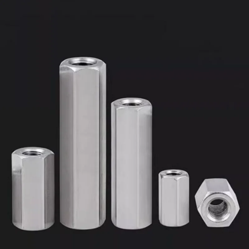 M3 M4 M5 M6 M8 M10-M16 304 Stainless Steel Hexagon Hex Extend Long Lengthened Rod Connector Joint Sleeve Tubular Coupling Nut