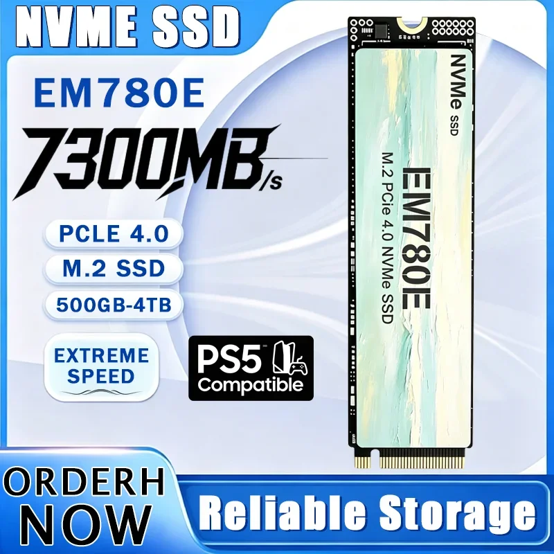 NEW EM780E M.2 SSD Hard Disk 500GB-4TB, Quick 7300MB/s NVMe M.2 PCIe 4.0 Internal Solid State Drive for Desktop PC & Laptop.