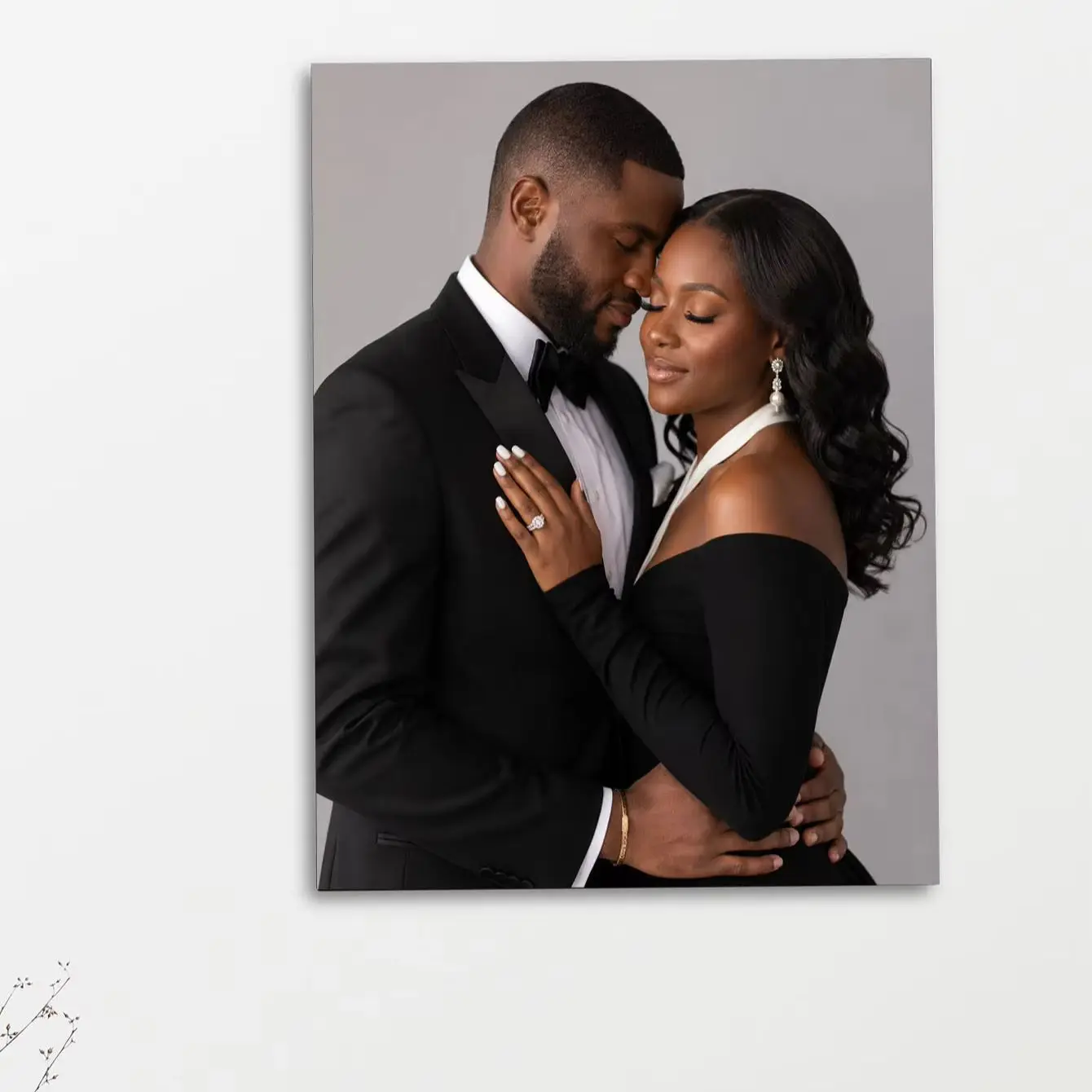 1PC Custom Photo Canvas Frameless Fabric Poster for Couples & Families Personalized Wall Art Birthday Gift & Bedroom Wall Decor