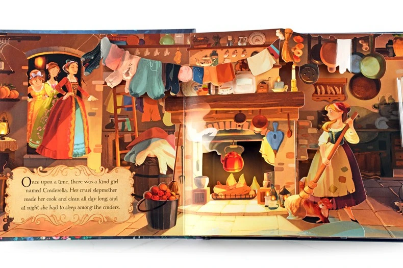 Usborne Pop-up-Märchen Aschenputtel Englisch 3D-Klappe Bilder bücher für Kinder lesen Aktivität Lernbuch Montessori-Materialien