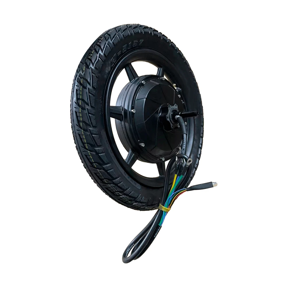 120 كيلومتر/ساعة محور المحرك مع الإطارات 14x2.125 دراجة كهربائية عجلة 48 فولت 60 فولت 72 فولت 1500 واط-3500 واط Ebike فرش عالية السرعة 1200 دورة في الدقيقة سكوتر