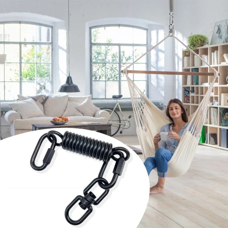 Durable 304 Steel Spring With 2 Carabiner Hook Support 250kg Weight Simple Installs for Hammock Chair high quality