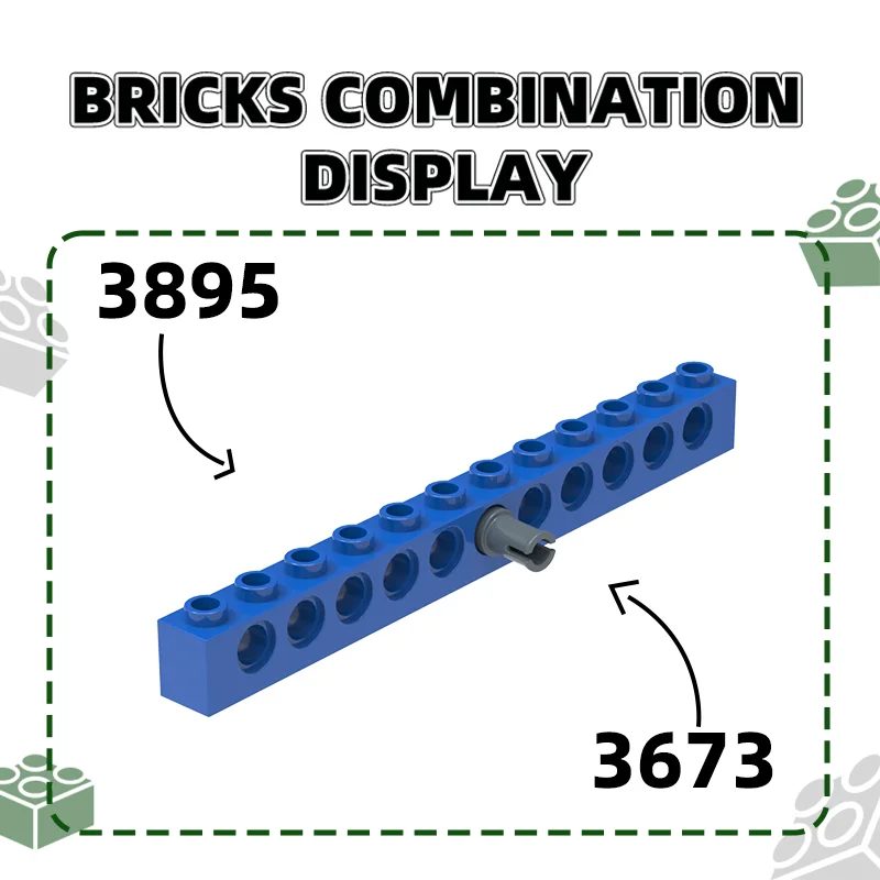 Wange Long Beam Model Block, Moc Color Acessórios, compatível com tijolo, DIY Brinquedos para crianças, 11x12 buracos, No.3895, 23pcs por lote