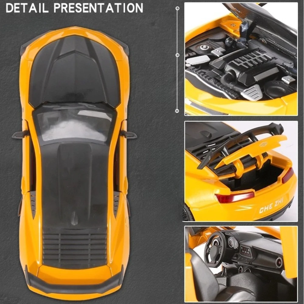 Escala 1:24 camaro camry modelo de carro de brinquedo em miniatura liga diecast portas opend puxar para trás carros esportivos brinquedos ornamento de mesa de escritório