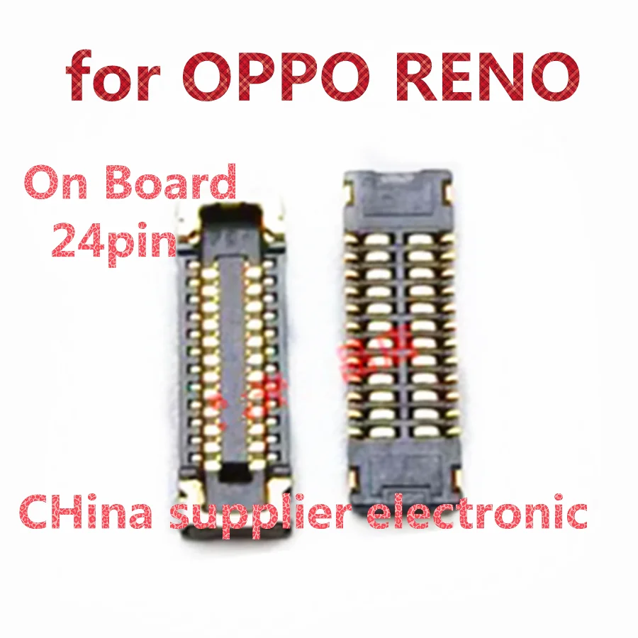 

10pcs-100pcs For OPPO RENO mobile phone rear socket motherboard cable connection buckle connector On Board Flex 24 pins