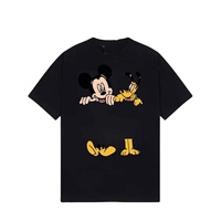 Summer Children Boy Clothes Disney Mickey and Pluto Cartoon Printing T-shirts Fashion Kid Girls Short Sleeve Crew Neck Top