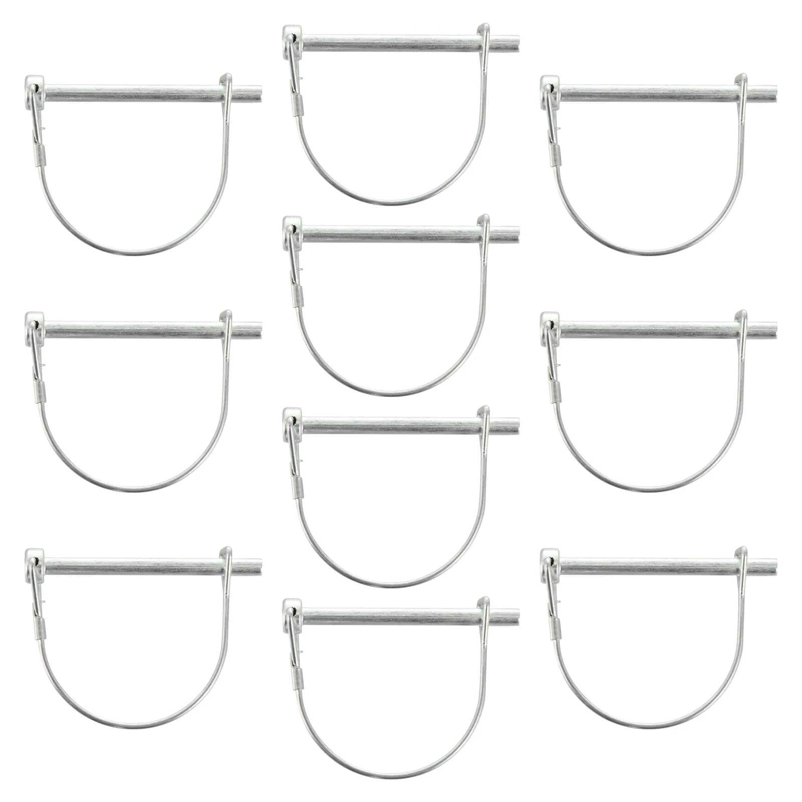 

10Pcs D-Shaped Shaft Locking Pin Metal Wire Arch Retainer for Farm Trailers Wagons Boats Quick Release Applications