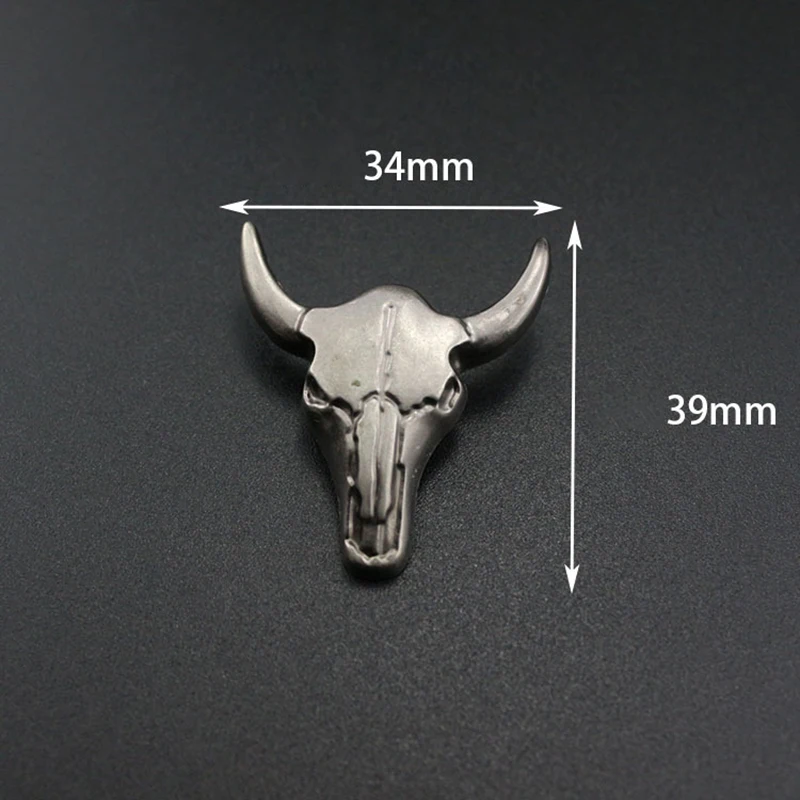 Retro Western Cowboy Bull Buffalo Skull Head Screw Back Conchos for Belt Leathercraft Saddle Handbag Luggage Bag Hardware Decor