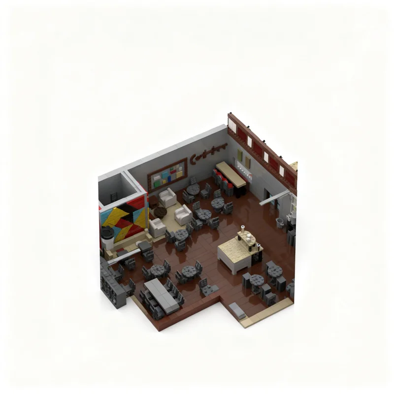 6314pcs MOC City Garage Coffee Shop Model Building Blocks Architecture Collection DIY Creative Idea Brick Art Display Craft 3D
