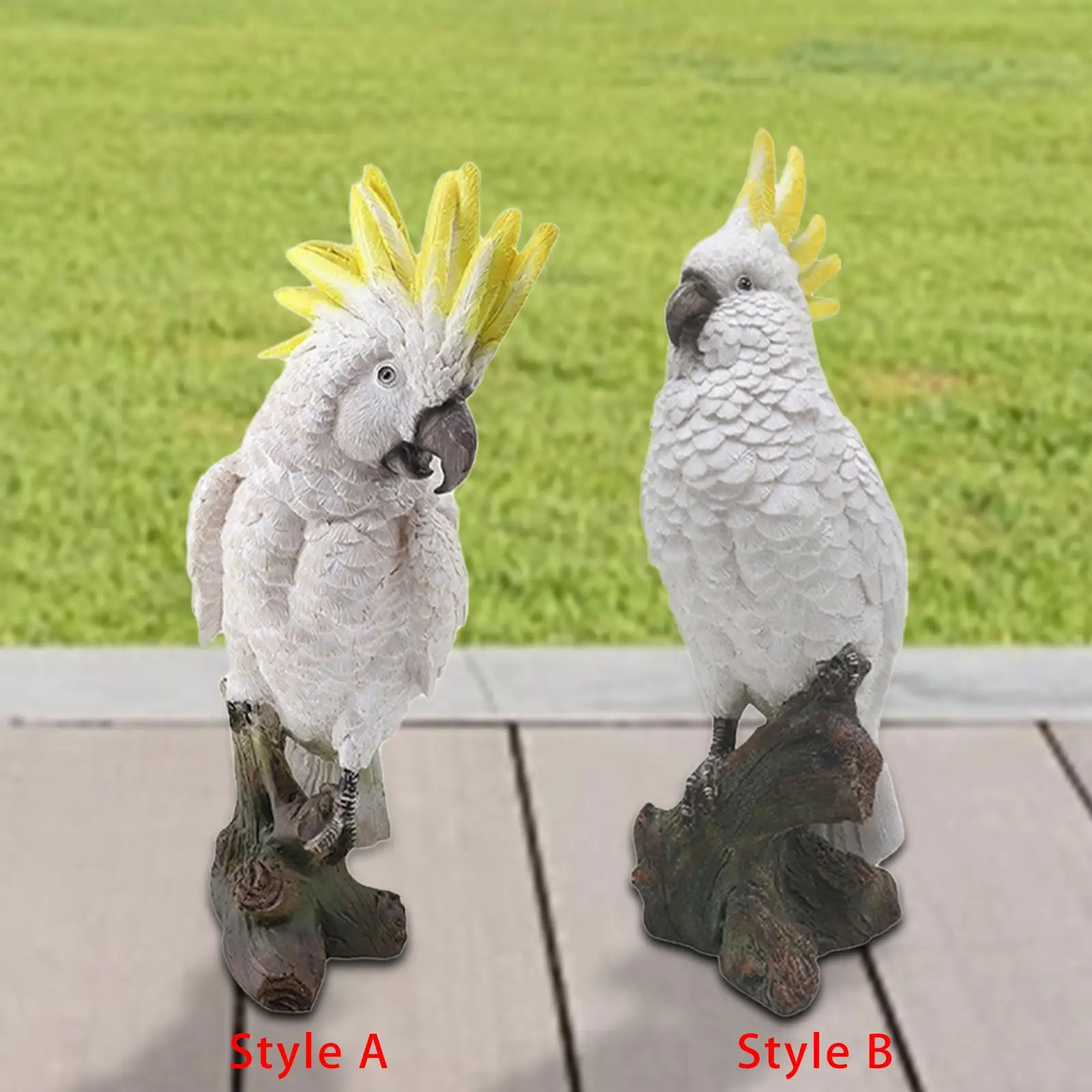 

White Parrot Sculpture White Parrot Figurine for Decoration Courtyard Home