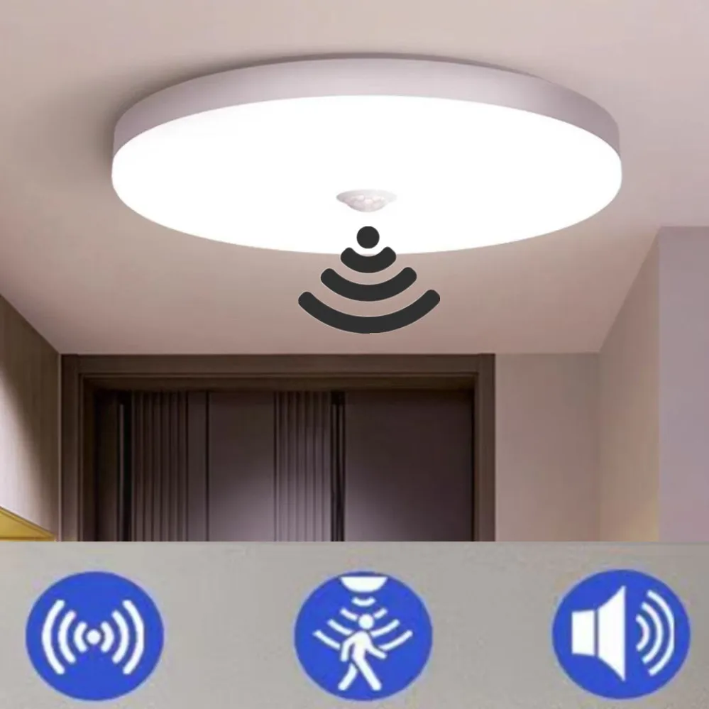 Sensor Ceiling Lamp 12W 18W Automatic Sensor Switch Modern Ceiling Lighting For Corridor Garage Stair Balcony AC 220V 240V ﻿