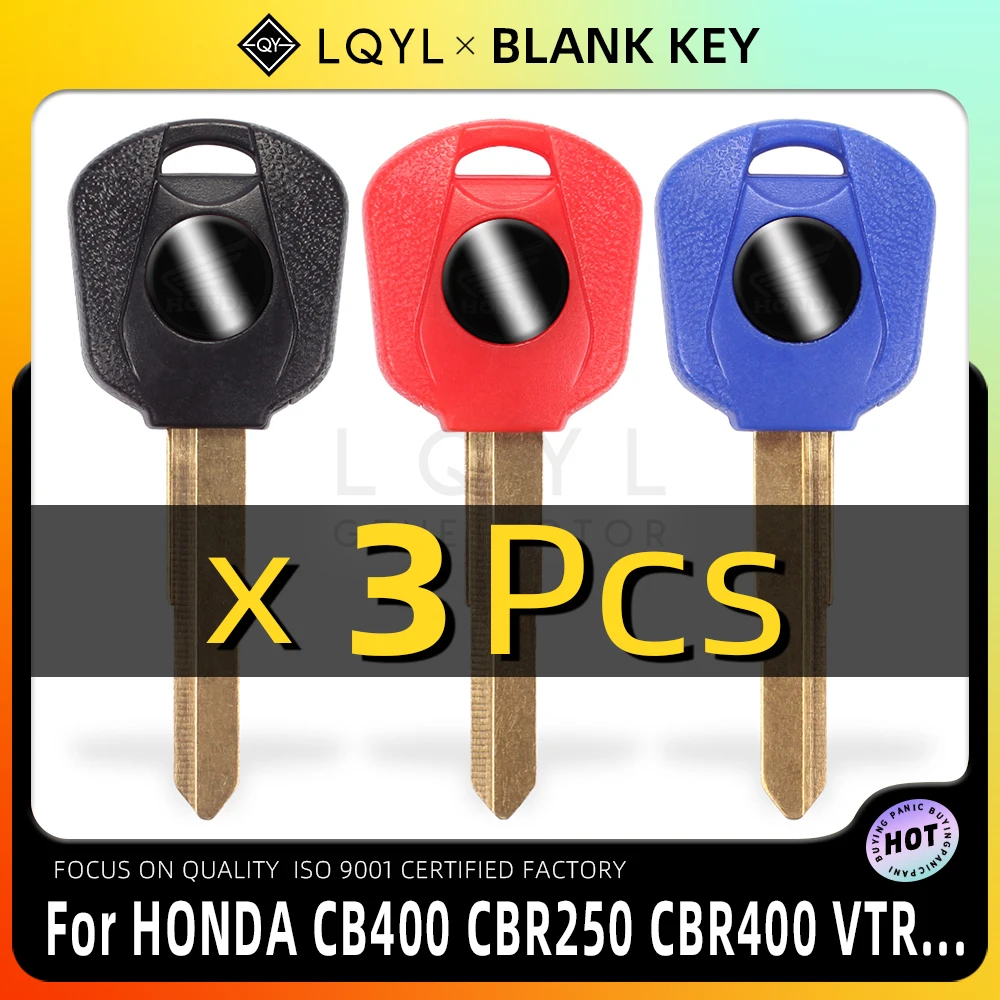 

3Pcs New Blank Key Motorcycle Replace Uncut Keys For HONDA CB400 VTR250 CB-1 VT250 JADE250 Hornet 250 CBR250 CBR400 MC19 MC22