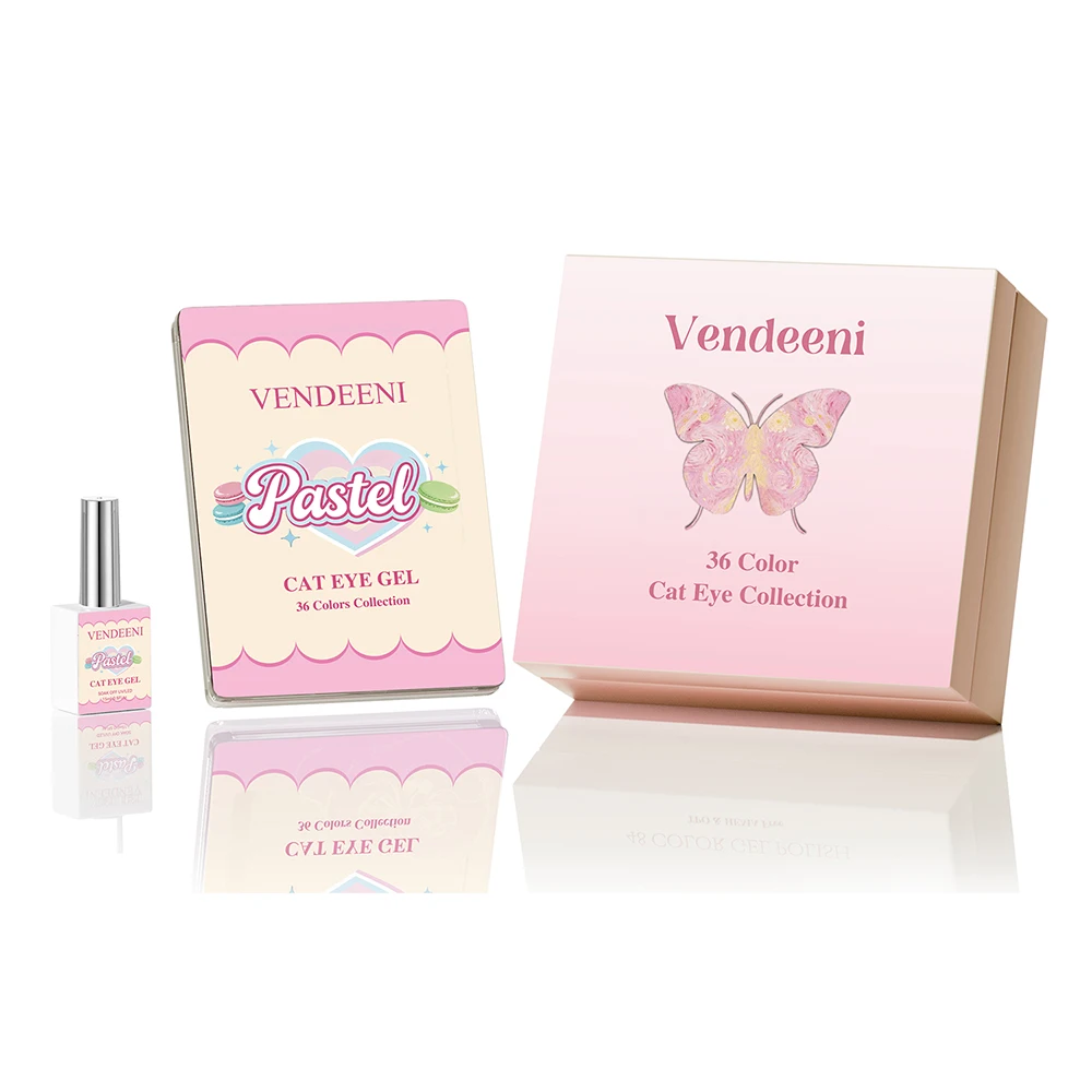 

Набор гель-лаков Vendeeni 36 цветов: радужный кристаллический гель-лак «Кошачий глаз» с эффектом перламутра и блестками, УФ-отверждение, без TPO/HEMA, с дисплеем