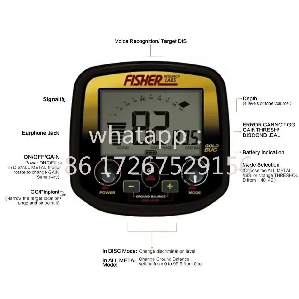 Detector de metais subterrâneo BUG Pro Gold Bug