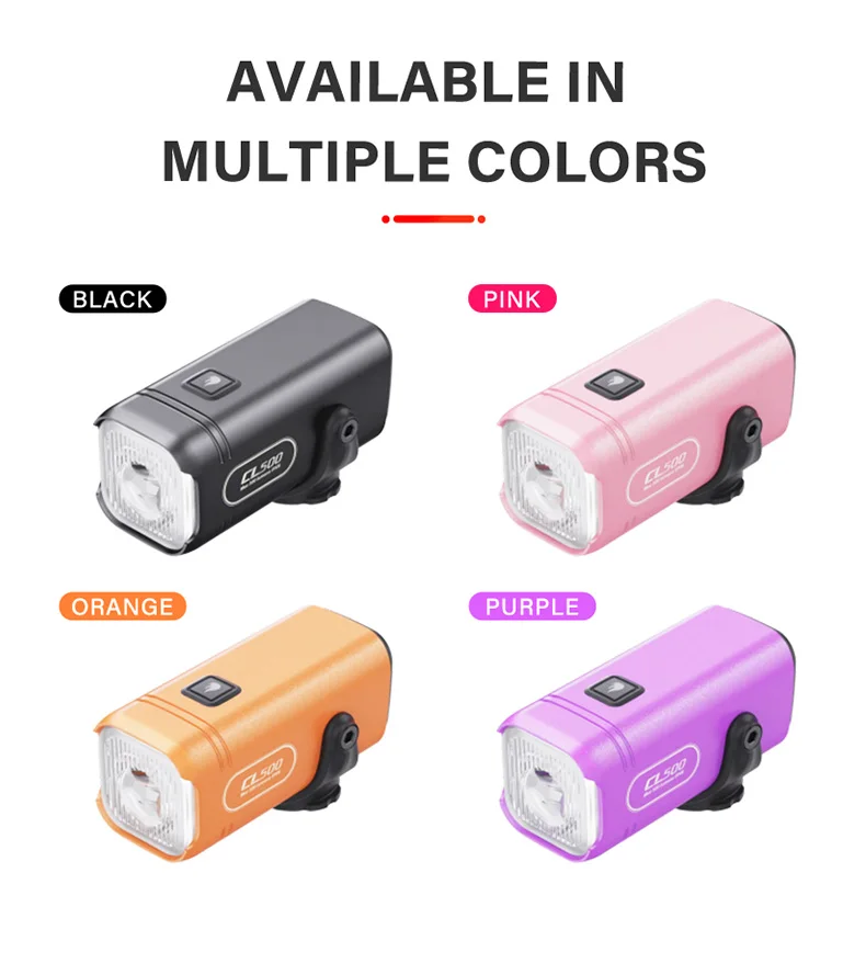 TOWILD CL500 Bicycle Lights Intelligent Mini Bike Light 500 Lumens Cycling Front Lamp Ipx6 Compact Headlights Bicycle Flashlight