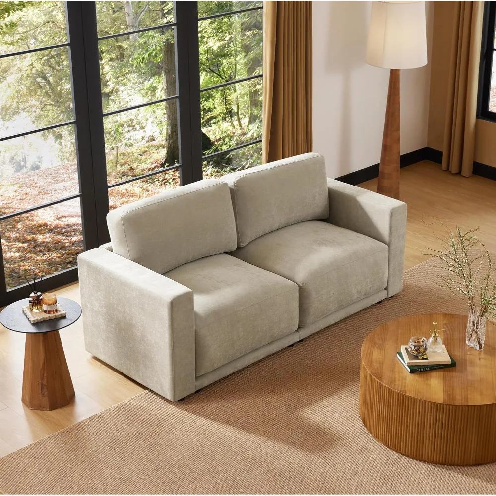 

Modular Loveseat Sectional Sofa, 78 Wide 2-Seater Cloud Couch with Ultra Plush Cushions, Comfy Upholstered Sectional