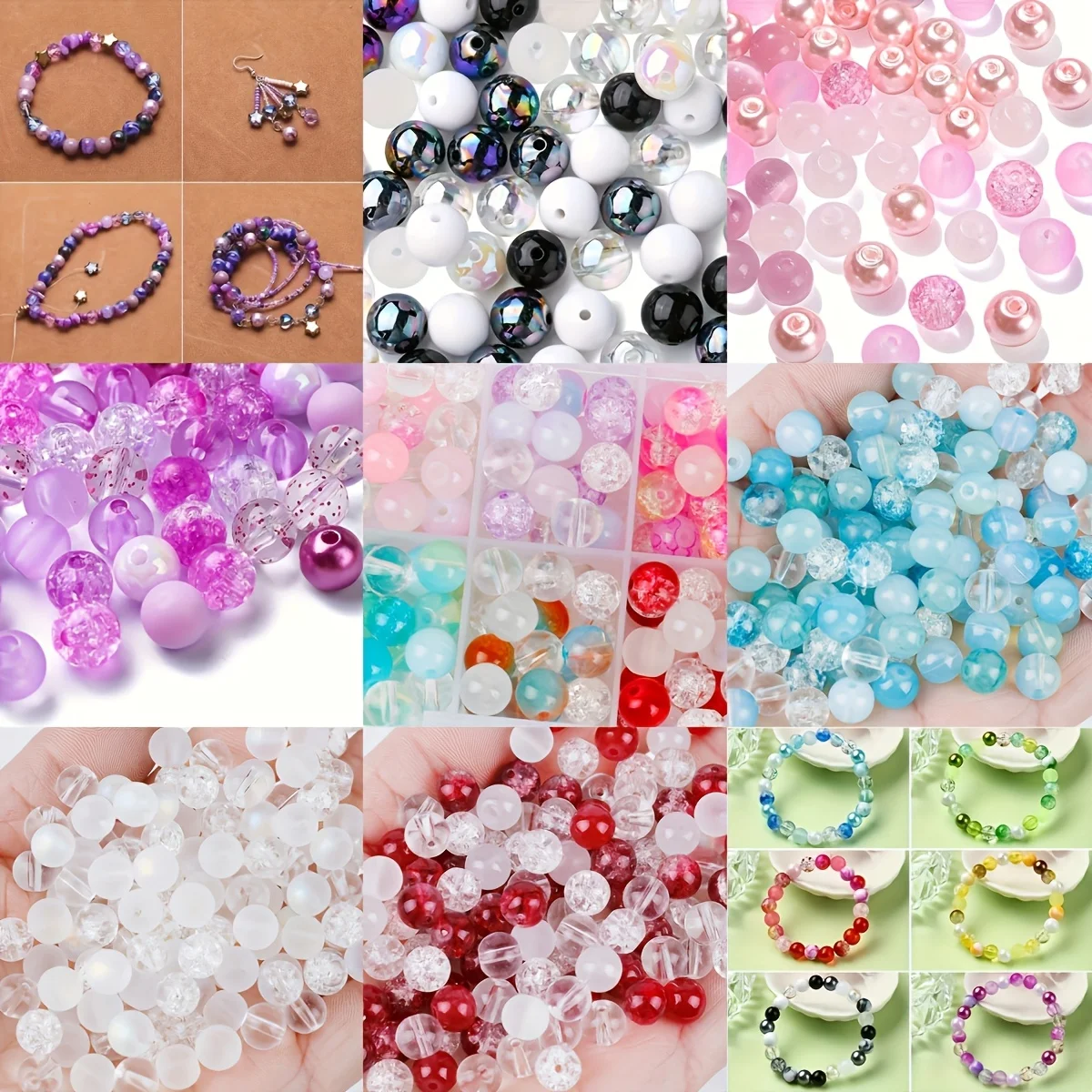 1300/650pcs 6mm Random Colors Frosted Round Acrylic Beads, Round Beads, Mixed in Various Styles, DIY Necklaces, Jewelry Material