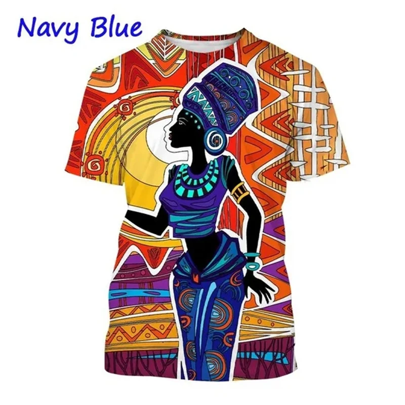 New Arrivals African Men\'s Women\'s Short Sleeve 3D T-Shirt Best Selle Ethnic Style Print Graphic Fashion Street Personality Tee