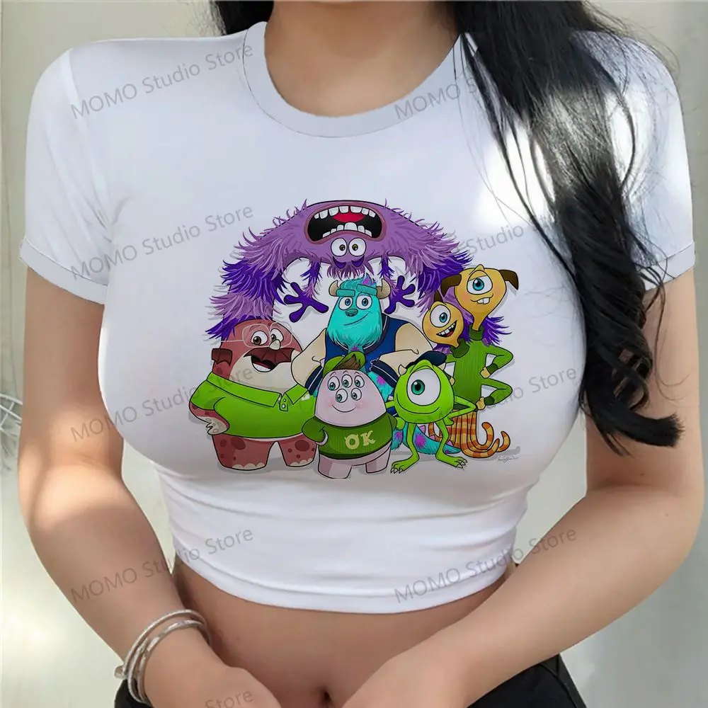 XS-3XL Clothing Monsters Inc. Crop Top Y2k 2024 Cute Women's T-Shirt Party Womans Tops Lovely Leisure Cheap Clothes Tshirt Woman