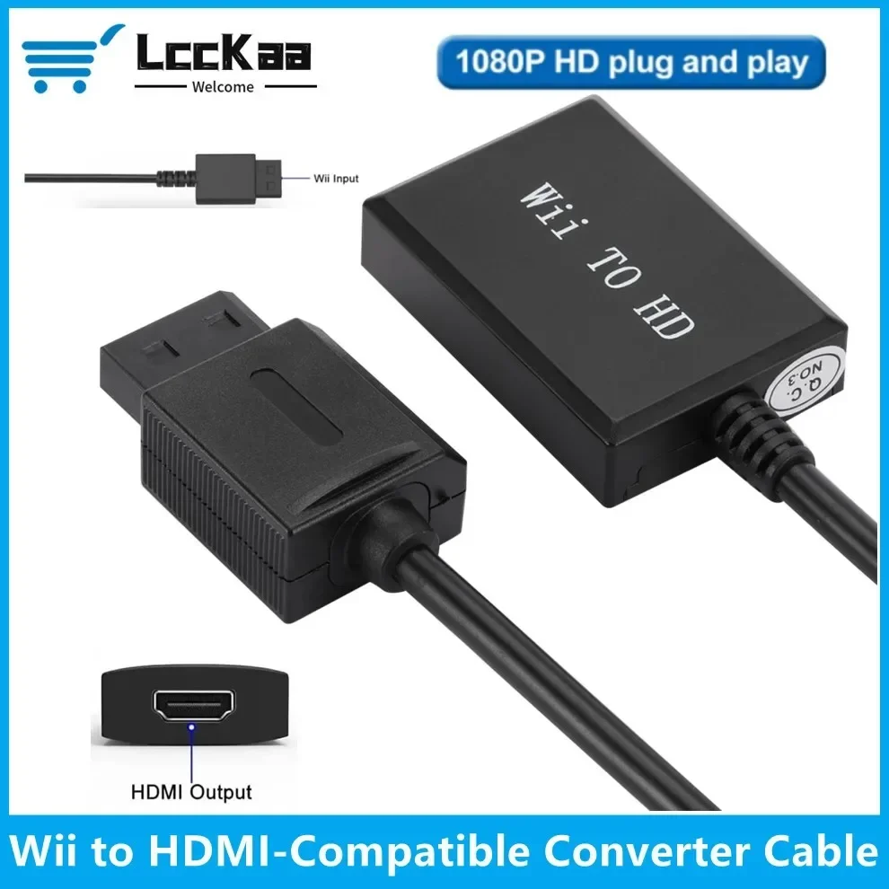 

Wii to HDMI Converter Cable Wii to HDMI-compatible Adapter Converts Ypbpr Signal in Wii to Digital HDMI Signal For HDTV Monitor