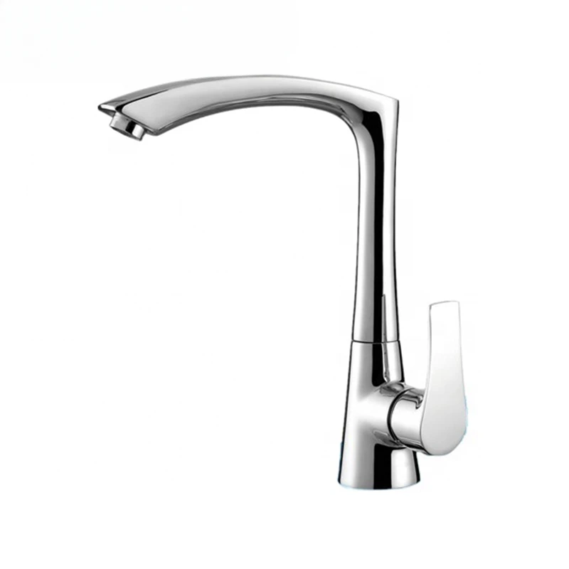 Fashion New style Wholesale Chrome Gold white black plated brass high quality tall body Deck Mounted kitchen faucets tap