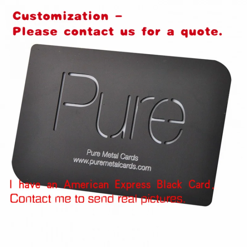 

custom.Luxury Custom Printed Black Matt Stainless Steel Business Card with Engraved Laser Metal Card