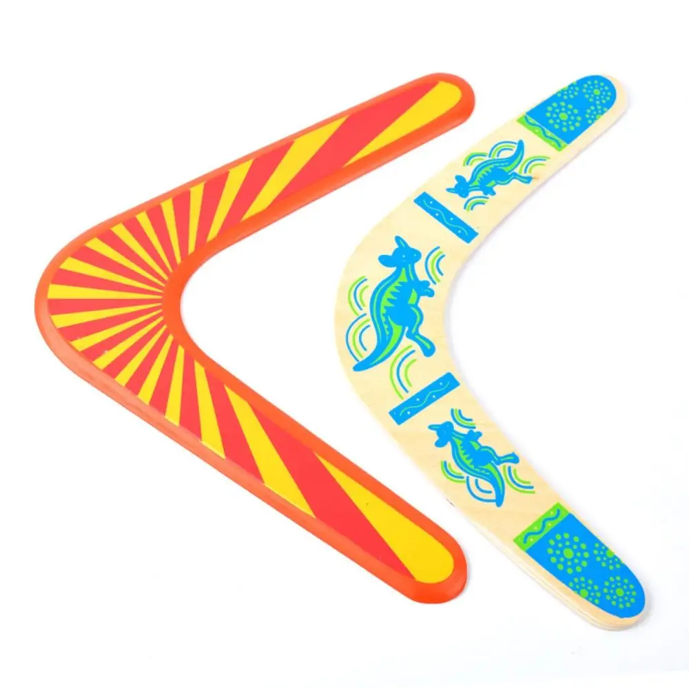 Creative Wood Classic Boomerangs Orange Green Blue Saucer V Shaped Boomerang Flying Disc Throw Catch Outdoor Game