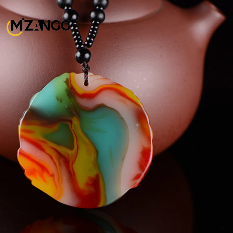 Hotan الطبيعية اللون اليشم Pixiu قلادة اليد منحوتة الفاخرة حلية مجوهرات الرجال والنساء محظوظ تميمة مهرجان هدايا