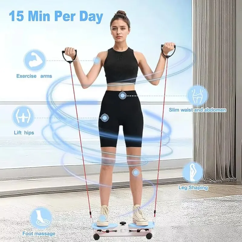 Home Silent Double Pedal Sport Twist Board Waist Twister Machine Waist Twisting Disc Exercise Balance Board ABS+Steel Unisex