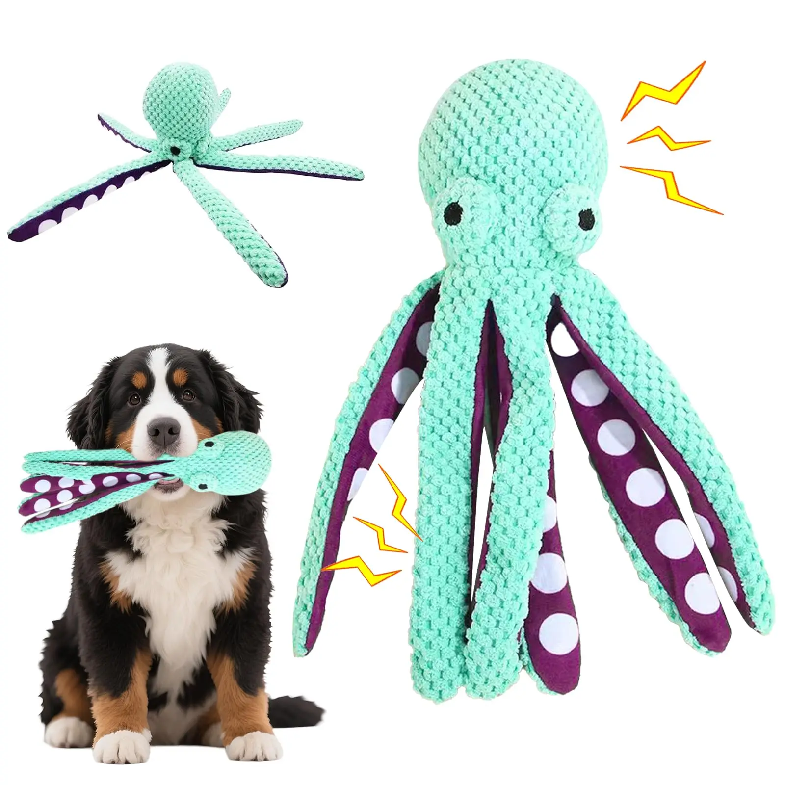 

Dog Interactive Biting Toys, Pet Squeak Toys, Octopus Plush Toys for All Size of Dogs, Pet Dog Accessory Training Toys,Dog Toys
