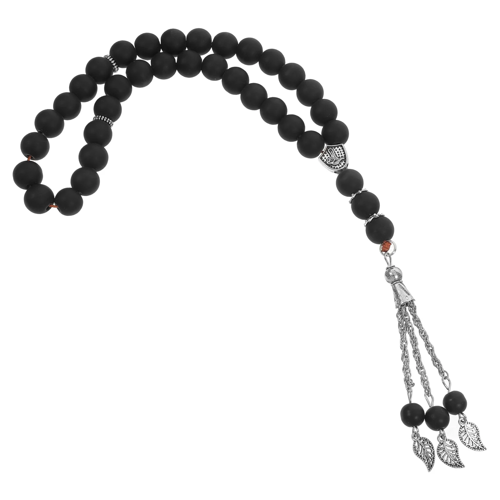 سبحة صلاة من الزجاج، مسبحة إسلامية سوداء، صناعة متقنة، سطح أملس مثالي للارتداء أو هدايا جمع المسلمين