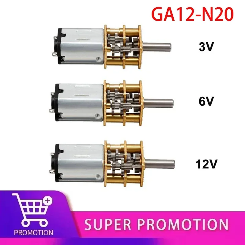 GA12-N20 DC 3V 6V 12V Micro Metal Gear Motor Gear Wheel Gear Motor 30RPM 50RPM 60RPM 100RPM 150RPM 200RPM 300RPM 600RPM 1000RPM