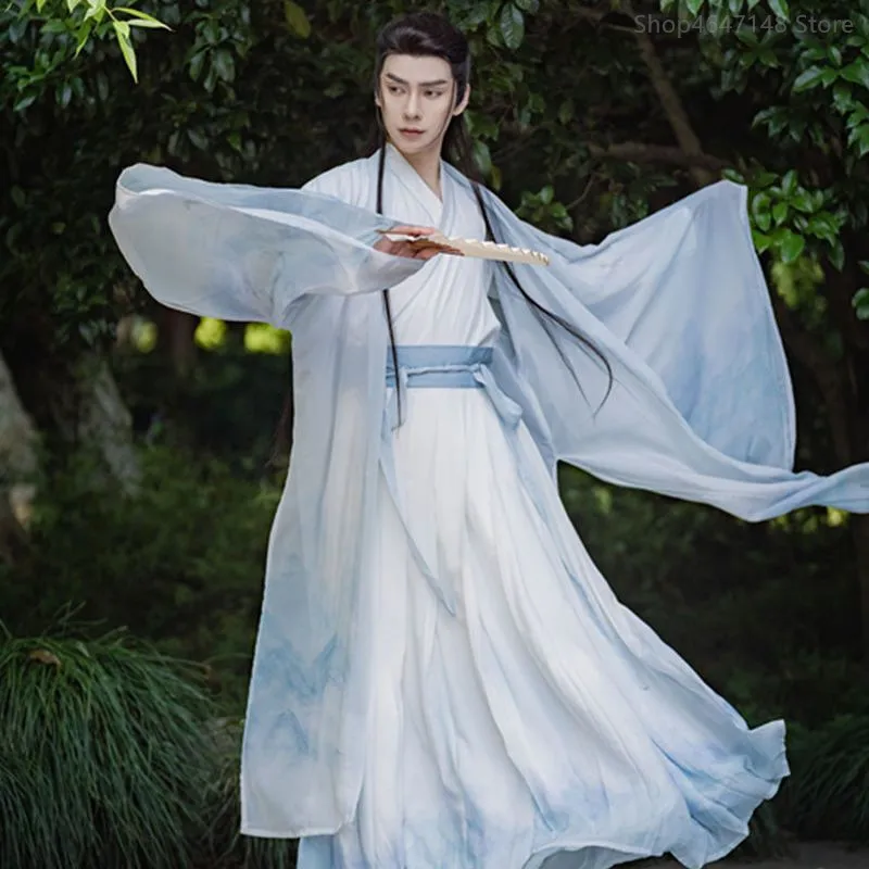 

Chinese Traditional Clothing Hanfu Men Women Original Costume Set Teenager Stage Show Halloween Cosplay Hanfu Dress