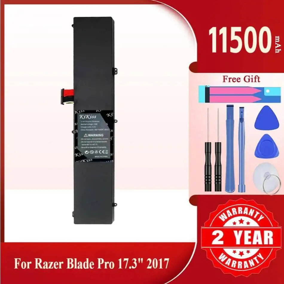 

Аккумулятор Kikiss на 11500 мАч RZ09-0166 для Razer Blade Pro 17,3 дюйма 2017 RZ09-01663E52 RZ09-01662E53-R3U1 RZ09-01663E53-R3U1