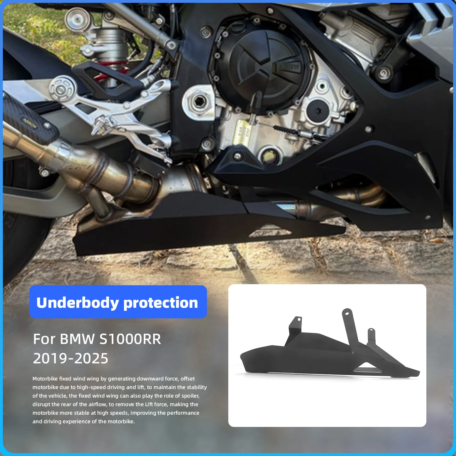 Motorcycle Accessories Exhaust Cover Bellypan Bottom Protection Exhaust Protection for BMW S1000RR 2019-2025 Exhaust Trim