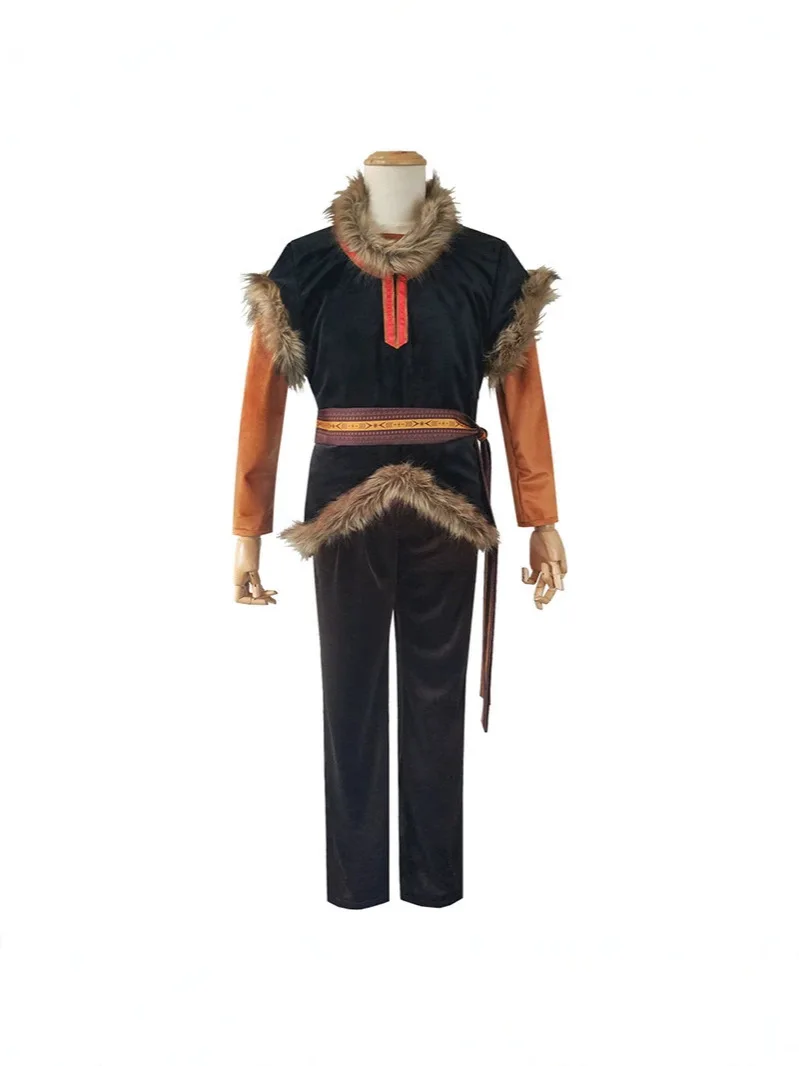 Disfraz de Cosplay de Kristoff de Frozen 2, Traje de Aventura al Aire Libre Color Marrón Caqui, Atuendo de Personaje de Película, Disfraz para Fiesta de Halloween, Actuación en Escenario