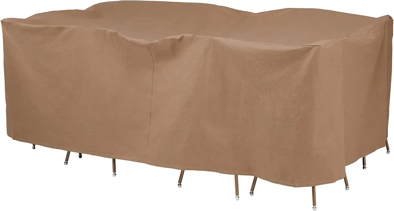 

Essential Water-Resistant 109 Inch Rectangular/Oval Patio Table & Chair Set Cover, Outdoor Table Cover