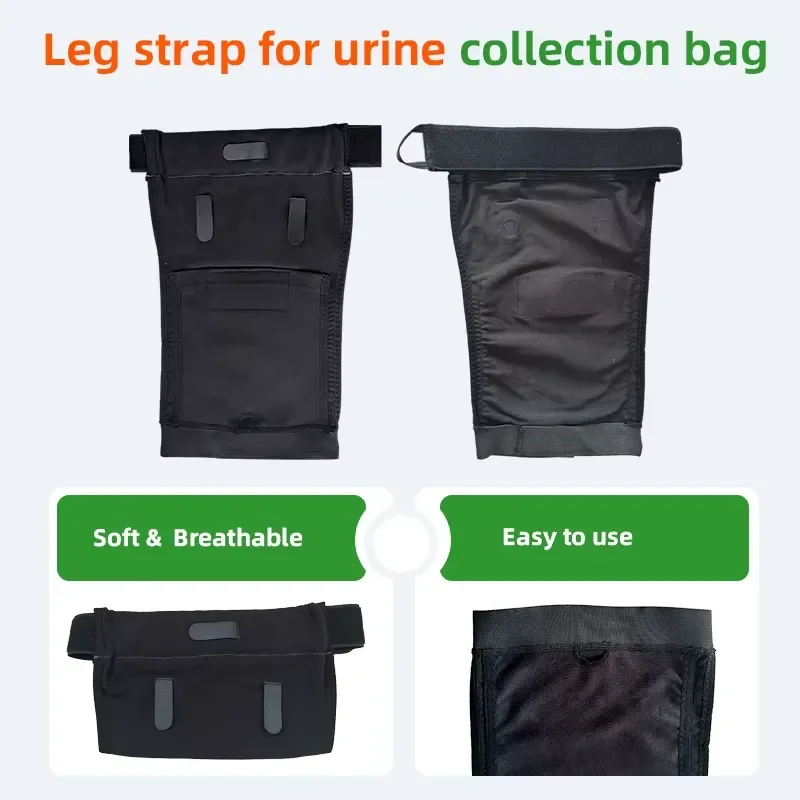 AP01 for Incontinence Urine Bag Waist Strap Washable Full Cotton Elastic Adjustable Pocket Style Leg Bag Fix Belt for Patient