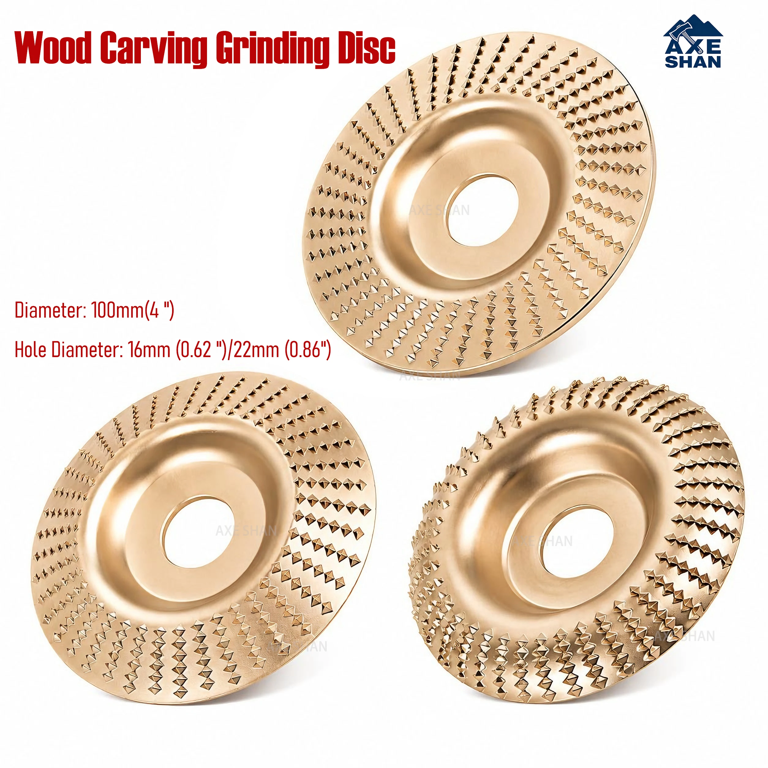 Angle Grinder Wood Grinding Wheel 100mm Sharp Barbed Teeth Sanding Disc 16/22mm Arbor for Wood Carving Shaping Polishing Tool