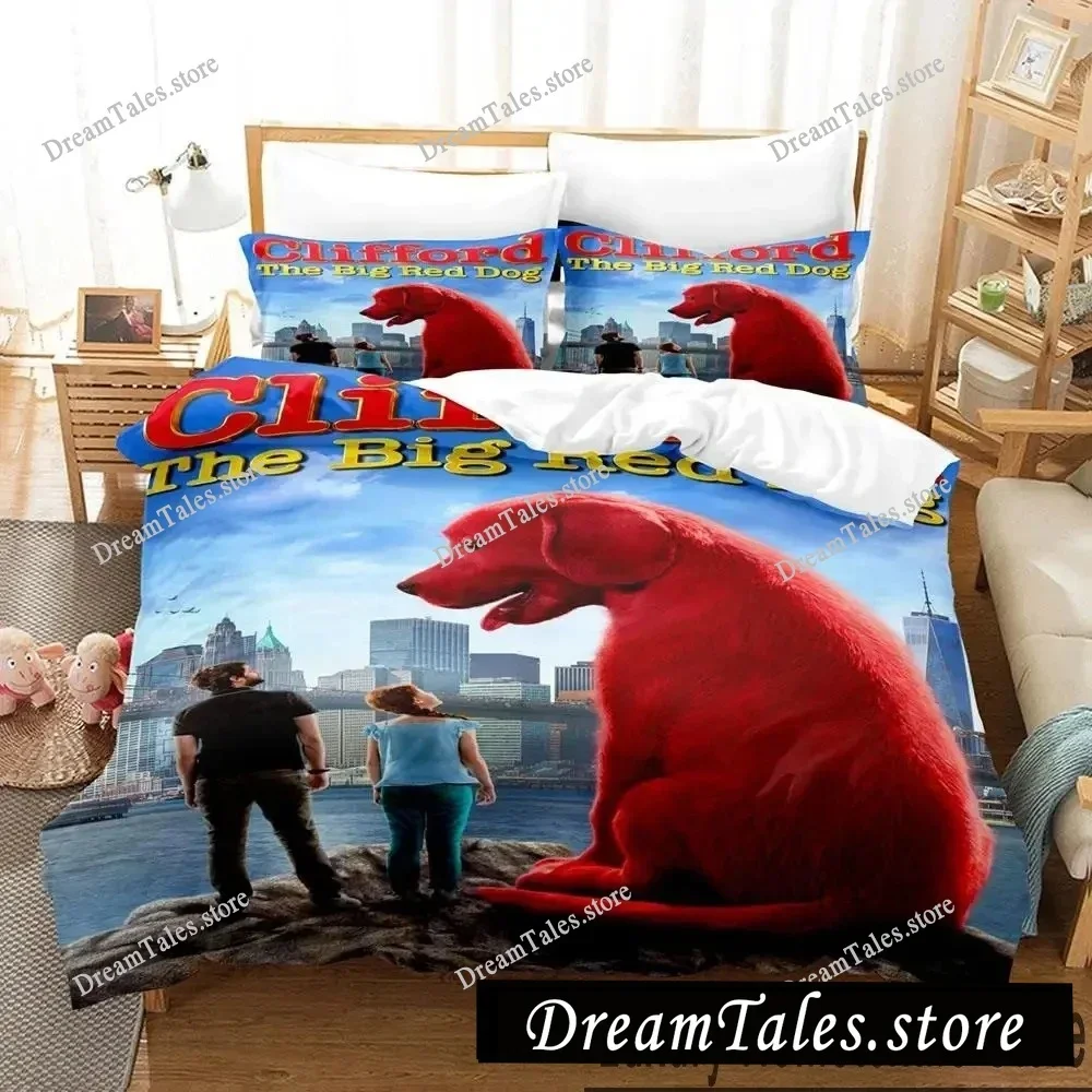 3D Print Clifford the Big Red Dog Bedding Set Boys Girls Twin Queen King Size Duvet Cover Pillowcase Bed boys Adult - view 5