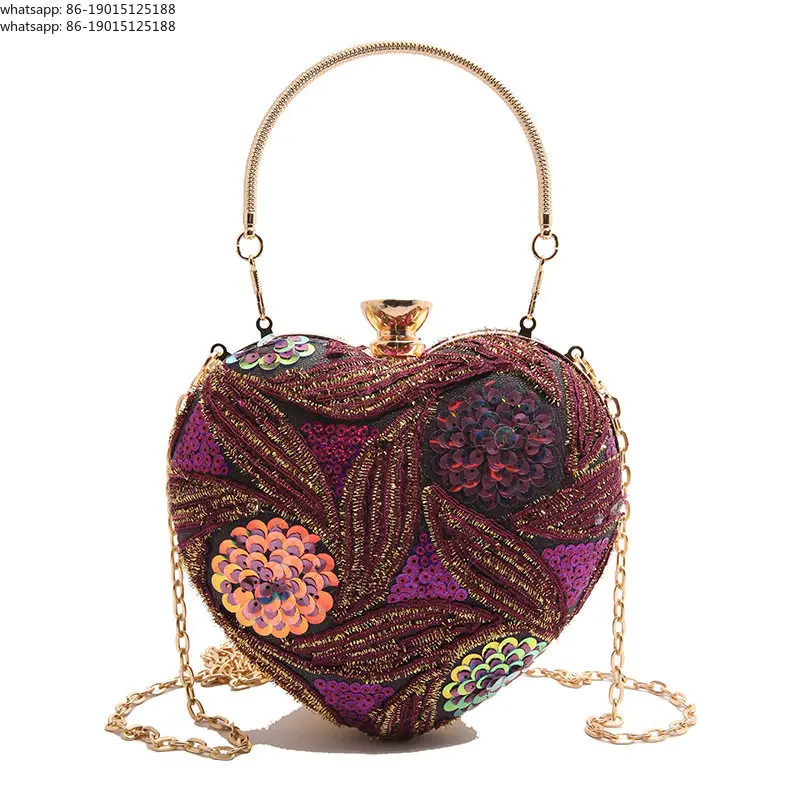 2026 new European and American fashion sequined shoulder bag in Internet celebrity retro portable dinner bag