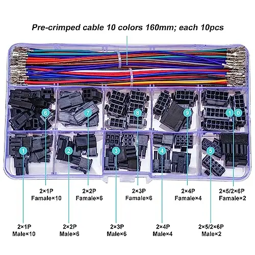 Molex 3.0mm Male & Female Extension Connector Kit  Molex Micro-Fit 3.0 Dual Row 2 * 1/2/3/4/5/6Pin Housing(MX3.0-MF-160 Kit)