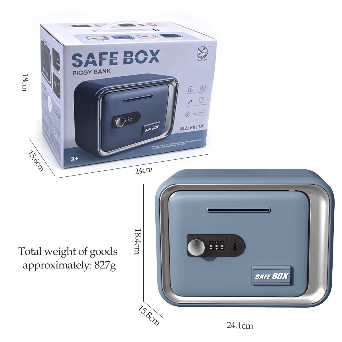 Password Piggy Bank, Safe Box Money Security Large Capacity Storage Password Lock Box Gifts for Kids Halloween Christmas view 6
