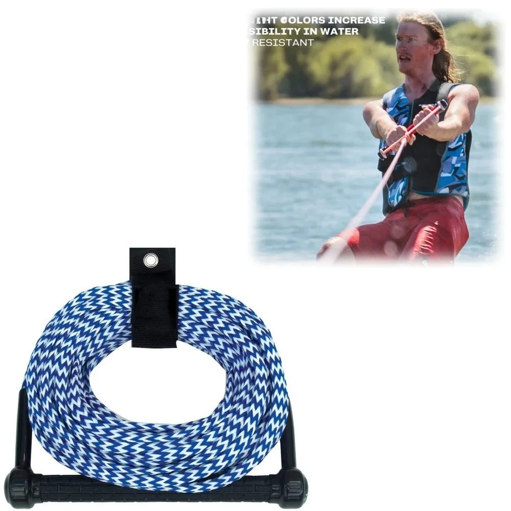 Water Ski Tow Rope for Tubing Wakeboarding and Water Sports Use with Handle Designed for Inflatables Skis and Boats