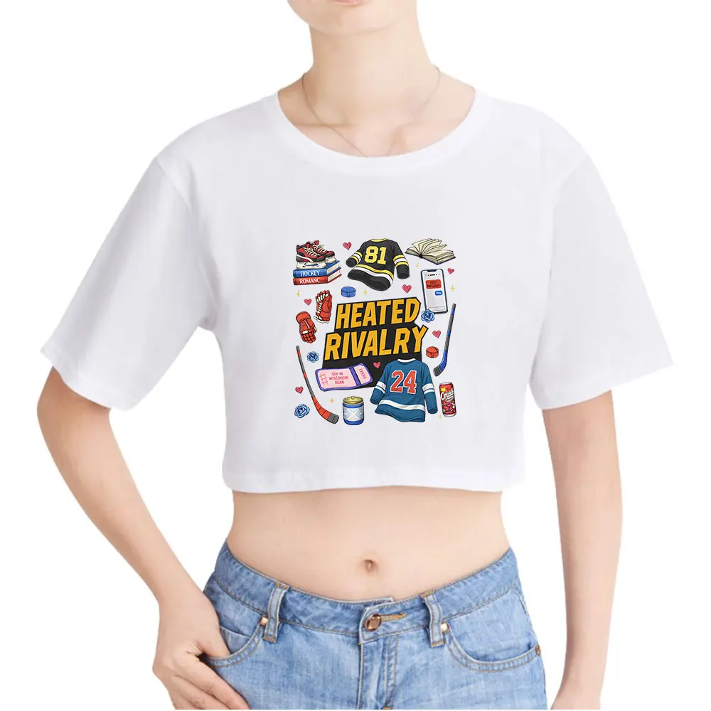 Hot Heated Rivalry Merch Moda Top Camiseta O-pescoço Tops Camiseta Oversize Mulheres