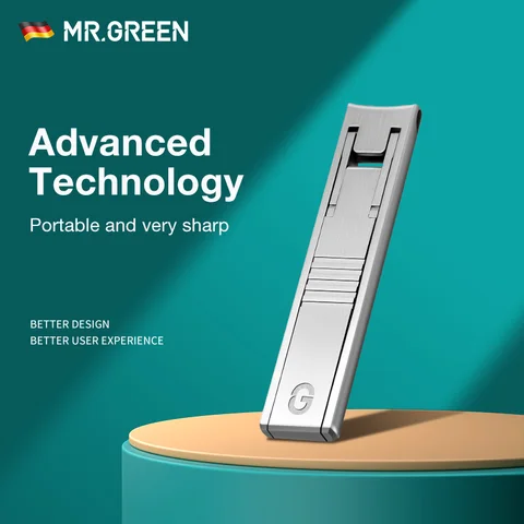 MR.GREEN Cortador de unhas ultrafino Tecnologia de fabricação de precisão alemã Cortadores de unhas com capa de couro de vaca Textura superior