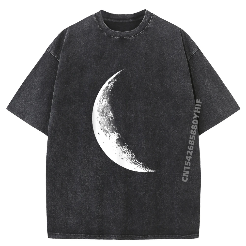 

Мужские топы, блестящая серая рубашка с луной, футболка с рисунком, забавные футболки, мужская удобная стираная одежда высокого качества