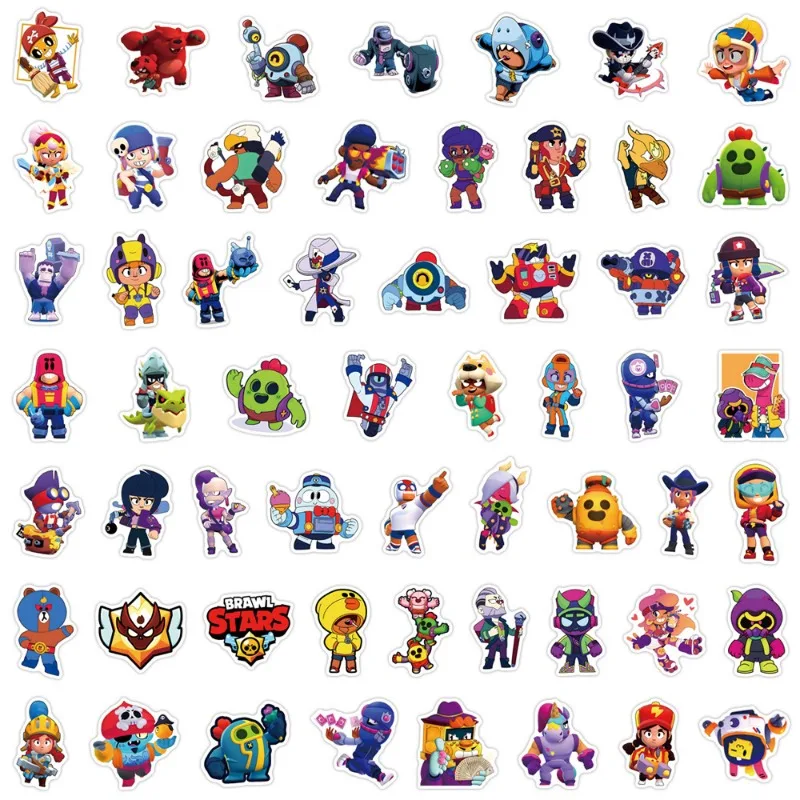 55pcs Game Brawl Stars Cartoon Graffiti Stickers Suitcase Computer Water Cup Car Scooter Stationery Decorative Stickers