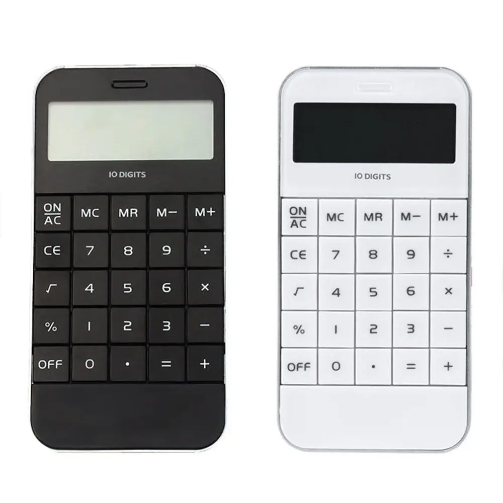 School Mini Promotional Pocket Office Universal Digit Calculator Black White Electronic